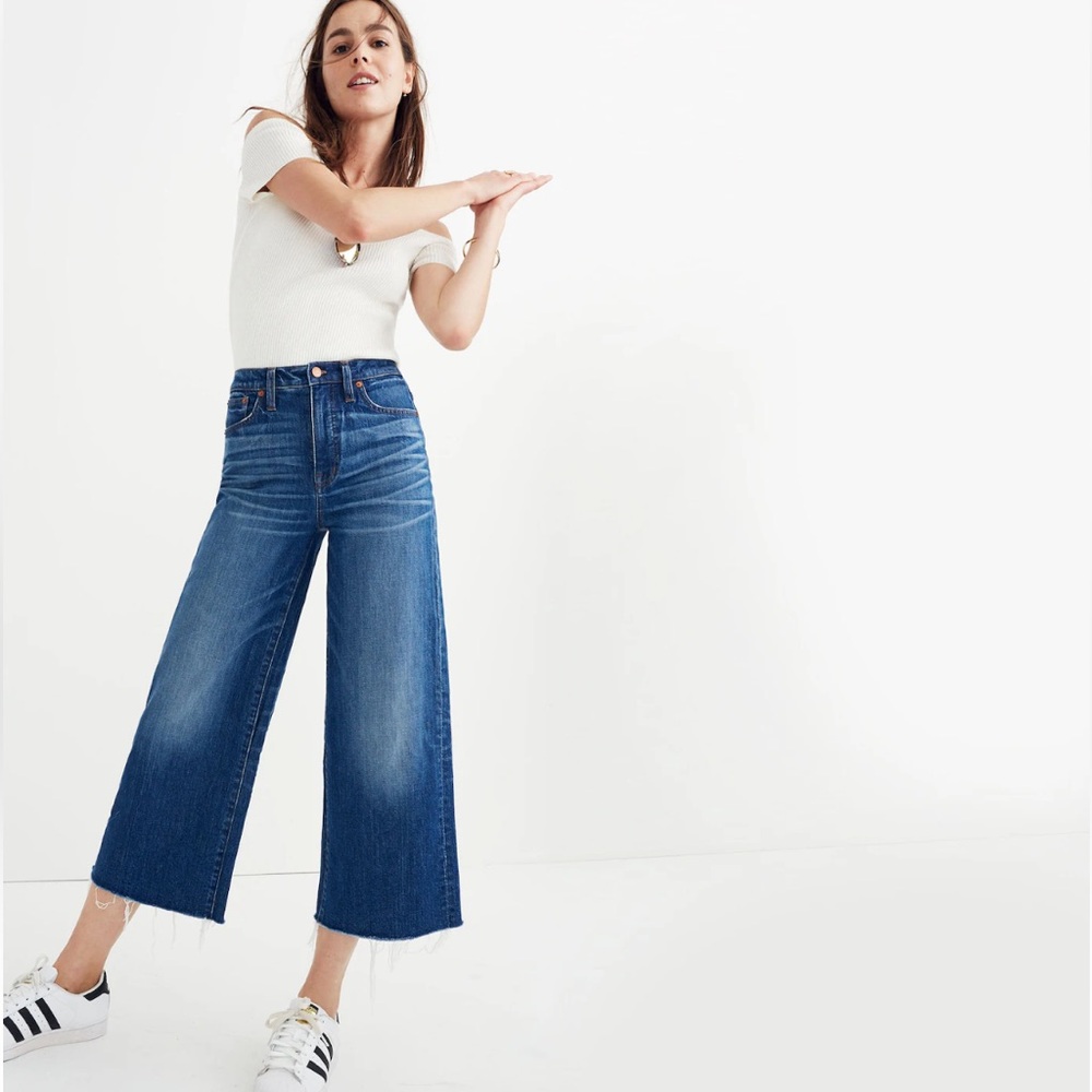 Madewell Wide-Leg Crop Jeans in Frida Wash